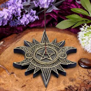 Räucherstäbchenhalter mit Triple Moon Symbol – ideal für Rituale & Meditation. Handbemalt aus Polyresin. Mystisch, dekorativ & kraftvoll.
